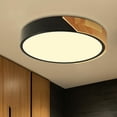thumbnail image 1 of Plafones LED negros, plafones de madera modernos, plafones de montaje empotrado redondos de 18 W para dormitorio, cocina, sala de estar, comedor, pasillo, oficina, Ø30 cm 5 cm, luz natural, 3000 K [Clase de eficiencia energética A++] B esquí esquí Gafas de esquí, 1 of 5
