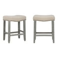 thumbnail image 6 of 24" Upholstered Saddle Seat Counter Stool (Set of 2) in Beige, 6 of 9