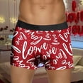thumbnail image 2 of YAYUBA Mens Underwear Briefs Heart Print Boxer Shorts Mens Valentines Day Printed Underwear Style Red Bubble Special Love Rose Shorts Mid Waist, 2 of 5