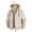 Khaki, variant on Ziynglg Fall Winter Hooded Coat for Men Solid Color Zipper Fleece Thick Long-Sleeved Jacket