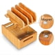 thumbnail image 5 of Soporte Plano para TeléFono MóVil, Madera de Bambú, Organizador de EstacióN de Carga para MúLtiples Dispositivos, Soporte de Oficina, 5 of 6