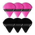 thumbnail image 1 of Esponjas para polvos triangulares suaves y cómodas para uso en húmedo y seco, 3 en color negro y 3 en color rojo rosa, para niñas y mujeres, 1 of 15