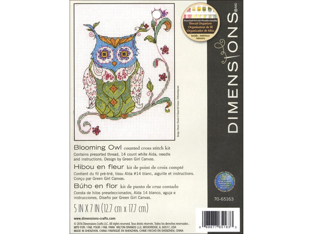 Dimensions Cross Stitch Kit 5x7 Blooming Owl