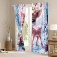 thumbnail image 3 of Castle Fairy Kids Pink Deer Black Out Curtains,Merry Christmas Curtains Pack of 2 (42x63 Each),Happy New Year Bedroom Curtains,Super Cozy Room Decor, 3 of 6