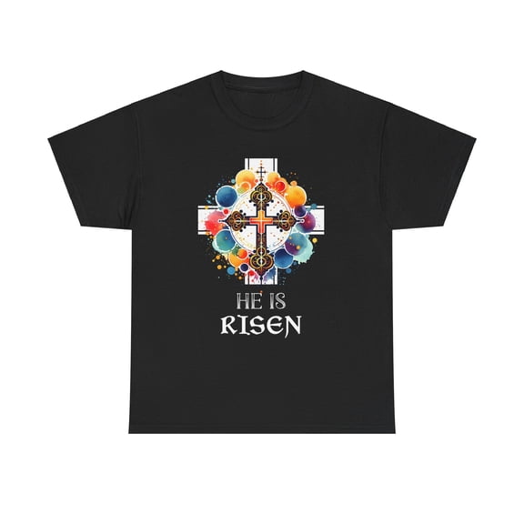 He Is Risen Cross Jesus Religious Easter Orthodox Christians Big and Tall Shirts for Men Plus Size