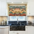 thumbnail image 5 of Yayeee Kitchen Curtains Tier Pair Light Filtering 27"x36" Rod Pocket Short Cafe Window Panel, Abstract Wavy Landscape, 5 of 7