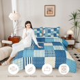 thumbnail image 3 of Manfei Vintage Grid Full Size Comforter Sets,Modern Check Bedding Comforter Set,Blue White,Reversible,3pcs,1 Comforter and 2 Pillowcases,3pcs,1 Comforter and 2 Pillowcases, 3 of 7