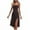 Coffee, variant on Summer Dresses for Women 2025, Ladies Summer Fashion Casual Sexy Hanging Strap Split Printed Round Neck Dress(Black,S)