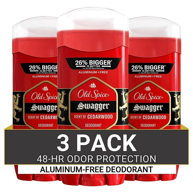 Desodorante Old Spice, sin aluminio, aroma Swagger, 112 ml (3 veces)