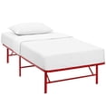 thumbnail image 2 of Modway Horizon Remplace le Sommier – Cadre de Lit en Métal Pliable, Lit Simple, Rouge, 2 of 2