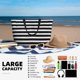 thumbnail image 5 of Fotbe Black And White Stripes Bolsa de Viaje para Playa - Resistente al Agua, Bolsa Tote de Gran Capacidad y Ligera con 7 Bolsillos para Mujeres y Hombres, 5 of 7