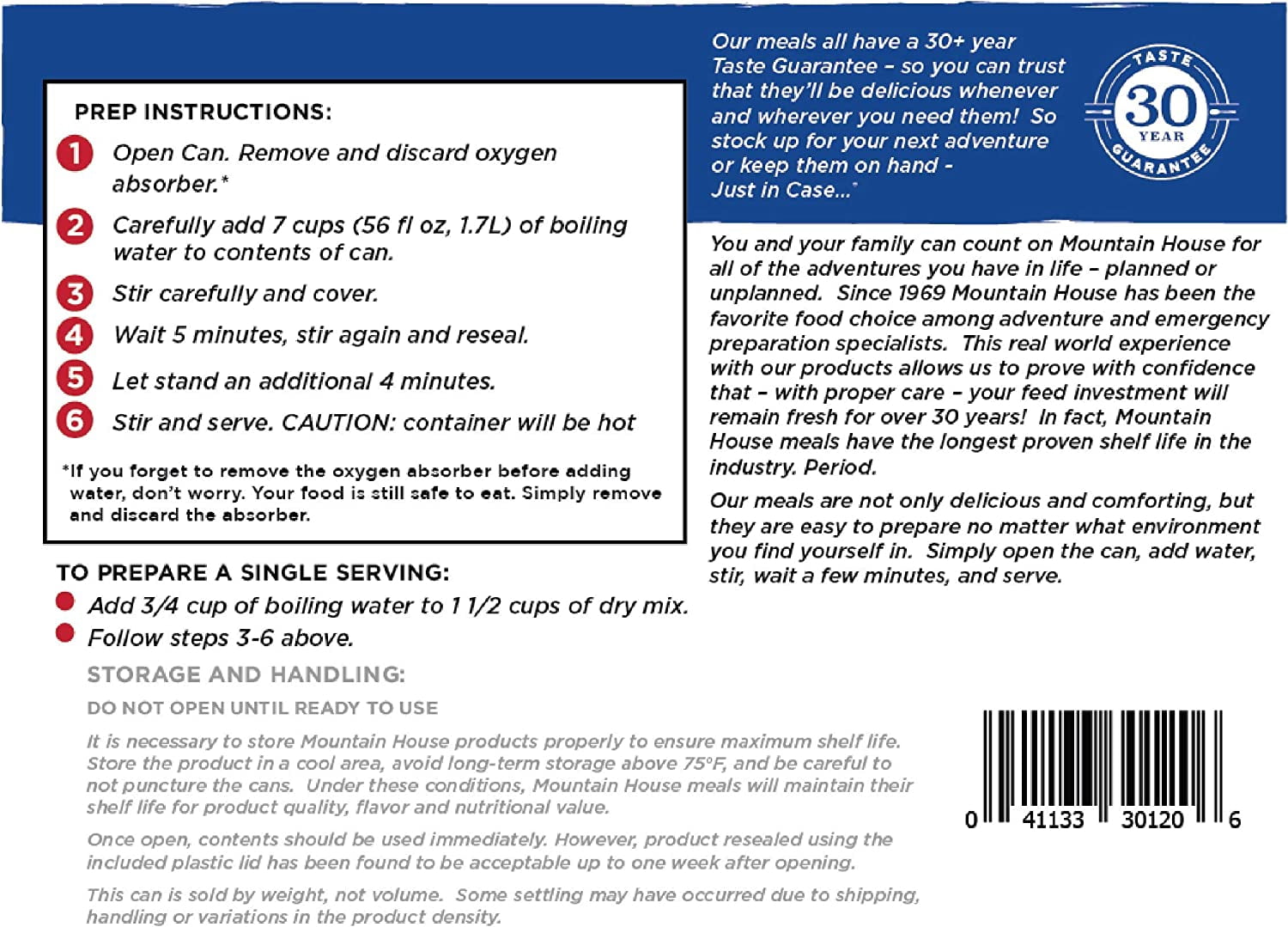Mountain House Classic Spaghetti Freeze Dried Survival & Emergency Camping Food Can