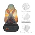 thumbnail image 4 of Honeii Flower Meditating Rabbit Print Car Seat Cover,Car Interior Covers,Universal Fit Seat Protector, Compatible with Most Cars, SUVs, Trucks, and Vans, 4 of 5