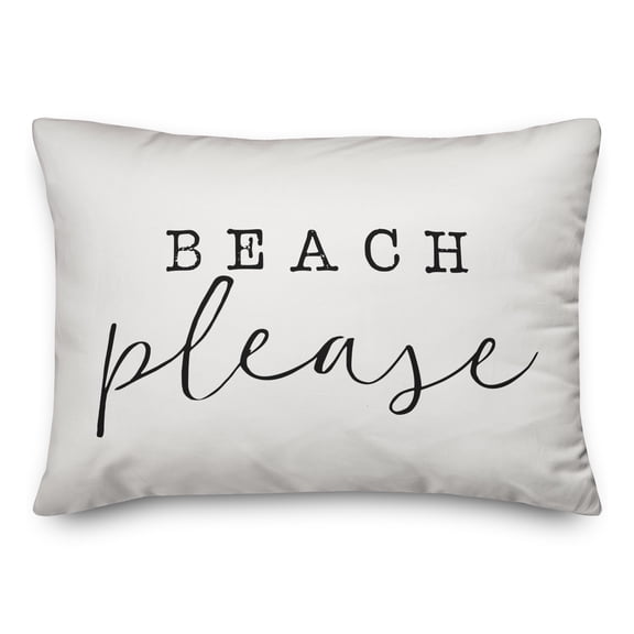 Creative Products Beach Please White and Black 14x20 Indoor / Outdoor Pillow