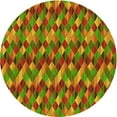 thumbnail image 1 of Ahgly Company Indoor Round Patterned Pistachio Green Area Rugs, 3' Round, 1 of 6