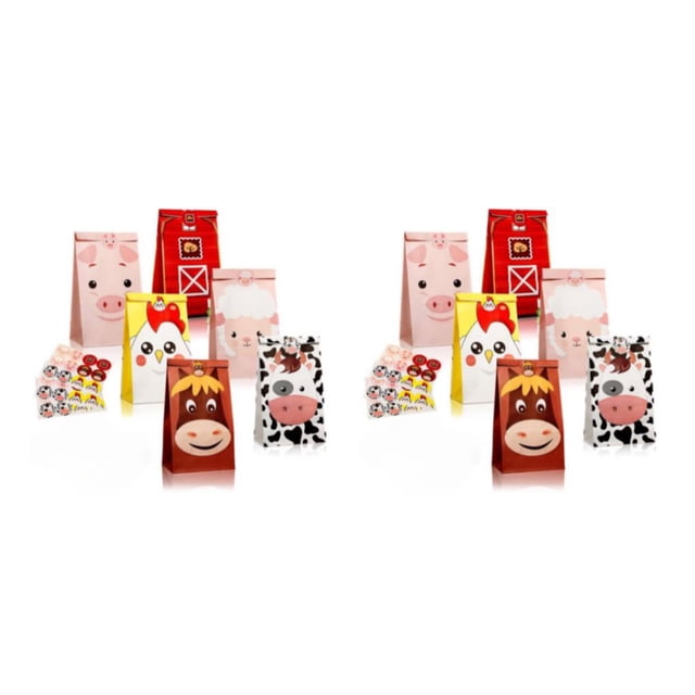 QualitChoice Ready For Fun Party With Farm Gift Bag Lightweight And Portable Made Of Thick Paper Farm Gift Bags 2Set