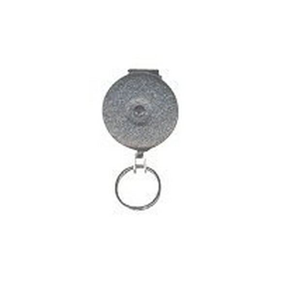 Key-Bak Super48 HD 8oz. Locking Retractable Key Holder, 48" Retractable Cord, Black Polycarbonate Case, Steel Belt Clip, Oversized Split Ring