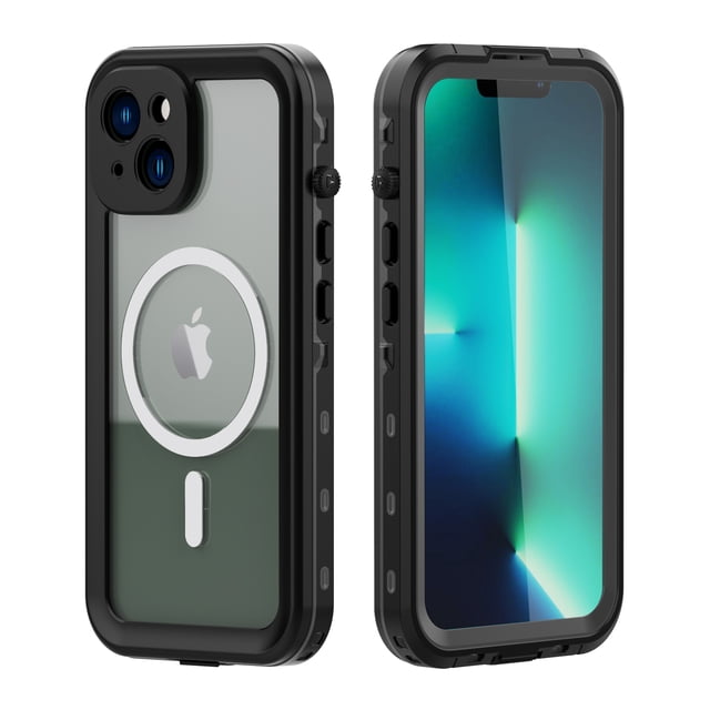 GANGXUN Waterproof Case for iPhone 14 Plus IP68 (2m/30min), Camera Protection, Magnetic, Clear