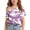 Hot Pink, variant on Virmaxy 5-14 Years Como Printed One-Shoulder Top Cold Shoulder Casual Top Loose Short Sleeve T-Shirts for Casual Daily and Summer Wear