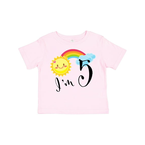 Inktastic I'm 5 Fifth Birthday Sun Rainbow Boys or Girls Toddler T-Shirt
