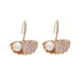 thumbnail image 2 of Rose Goldtone Clear Cubic Zirconia Shell Drop Earrings, 2 of 2