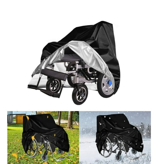 Wheelchair Cover,1 Pack Reusable Dustproof Mobility Scooter Storage Cover,QZS Waterproof Wheelchair Protector for Indoor,39.4x29.5x39.4In,Black