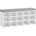 thumbnail image 2 of Shoe Bench with Cushion  Storage Bench with Padded Seat  Entryway Bench with Compartments  for Bedroom  Ebony  and Slate, 2 of 6