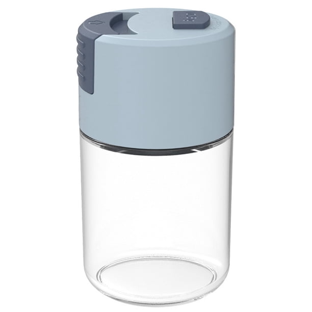 Salero tipo pulsador, tarros de especias con tapa sellada, a prueba de polvo, frasco de condimentos, botella de vidrio, utensilios de cocina
