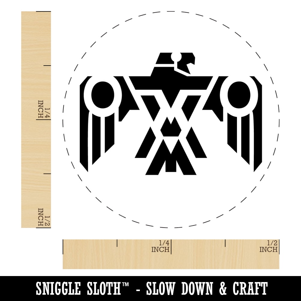 Southwestern Style Tribal Thunderbird Eagle Hawk Self-Inking Rubber Stamp Ink Stamper - Brown Ink - Mini 1/2 Inch