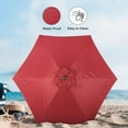 thumbnail image 4 of Simple Deluxe 7.5ft Patio Umbrella Outdoor Table Market Yard Umbrella with Push Button Tilt and Crank Lift, 6 Heavy-Duty Ribs for Patio, Garden and Deck Use, Red, 4 of 7