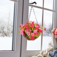 thumbnail image 6 of Artificial Hanging Flowers with Basket, Fake Daisy Flowers in Coconut Lining Hanging Baskets for The Decoration of Patio Lawn, Garden, Indoors, Outdoors, 6 of 8
