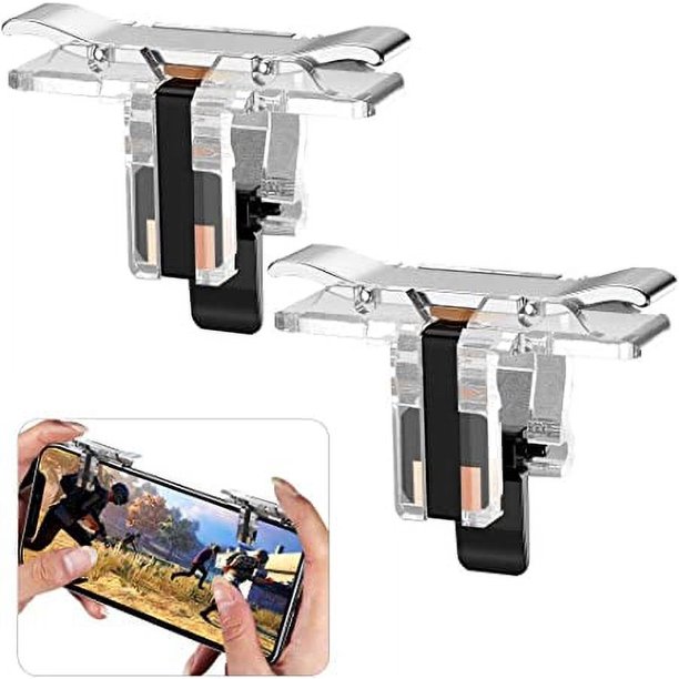 Controladores de juegos móviles Pubg, paquete de 2 botones de juegos para teléfono, disparadores de teléfono Pubg para joysticks de controlador sensibles a disparos y teclas de disparo para PUBG/Regla