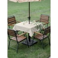 thumbnail image 4 of Outdoor Tablecloths with Umbrella Hole & Zipper, Green Leaves 54x54 Inch Square Tablecloths, Summer Botanical Waterproof Table Cloth, Patio/Pool/Picnic Table Covers, 4 of 8