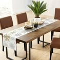 thumbnail image 5 of Christmas Table Runner White Gold Snowflake Table Runner Seasonal Winter Christmas Xmas Holiday Decorations for Indoor Outdoor Kitchen Dining Living Room 13 x 90 Inch, 5 of 7