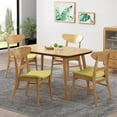 thumbnail image 2 of GDF Studio Isador Mid Century Modern Fabric Dining Chairs, Set of 4, Green Tea and Natural Oak, 2 of 11