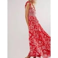 thumbnail image 5 of Gupgi Women's Casual Floral Print Long Dress Short Puff Sleeve Sweetheart Neck Maxi Dresses Boho Summer Sundresses, 5 of 6