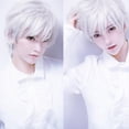 thumbnail image 3 of Peluca corta para hombre, ideal para fiestas y carnaval, con banda perfecta, peluca blanca., 3 of 8