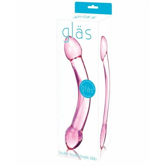 Glas Double Trouble Purple Dildo