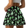 thumbnail image 4 of HELLHERO Clover Pattern Tennis Skirt, Built-in Shorts 2 Side Pockets Athletic Skorts Flowy Golf Skirts for Yoga Pickleball, 4 of 9
