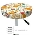 thumbnail image 4 of Round Bar Stool Seat Covers, Whimsical Fox Floral Garden Elastic Round Chair Cover Stool Seat Slipcover Bar Stool Cushions Round Pad for 12-14 inch, 4 of 7