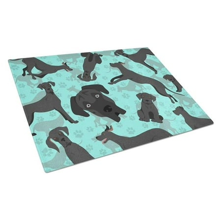 

Carolines Treasures MLM1070LCB 15 x 12 in. Blue Black Great Dane Glass Cutting Board - Large