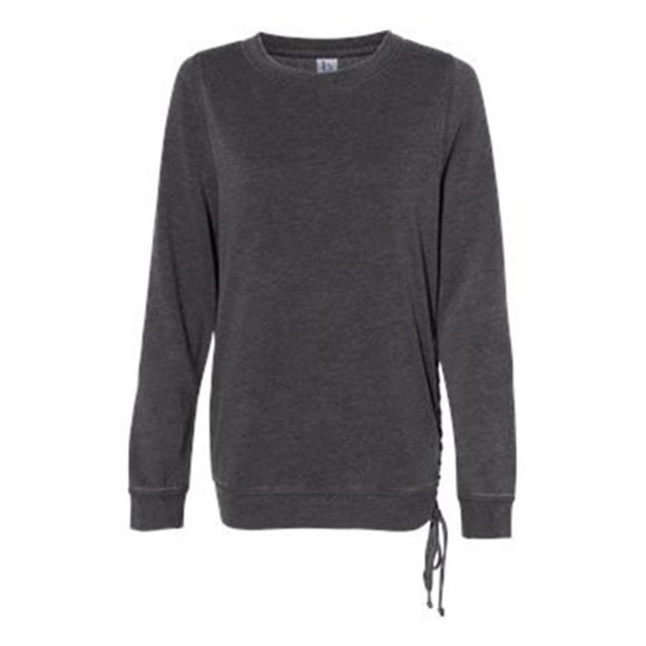 Boxercraft B50603093 Womens Enzyme-Washed Rally Lace-Up Sweatshirt, Charcoal - Small