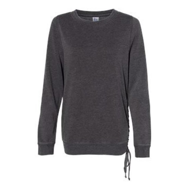 Boxercraft B50603093 Womens Enzyme-Washed Rally Lace-Up Sweatshirt, Charcoal - Small