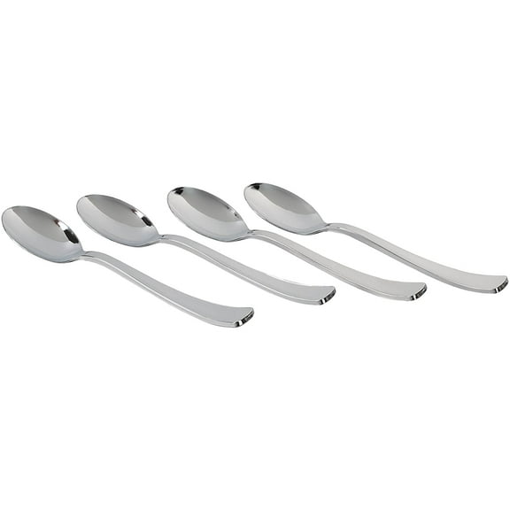 Exquisite Premium Silver Plastic Silverware - Heavy Duty Cutlery - 20 Silver Plastic Spoons