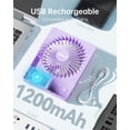 thumbnail image 4 of TriPole Mini ventilador de escritorio portátil, ventilador pequeño ultra silencioso recargable, ventilador de viaje personal de 4,5 pulgadas con inclinación de 180°, plegable y 3 velocidades ajustable, 4 of 5