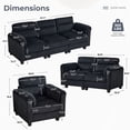thumbnail image 5 of Bonzy Home Modular Sectional Sofa Couches Living Room Sofa Set Ideal for Small Spaces & Family Fun Charcoal, 5 of 8