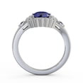 thumbnail image 3 of 1.69 Ct Floral Halo Round Cut Stunning Real Blue Sapphire Diamond Ring for Wedding 14K White Gold Size 8, 3 of 7