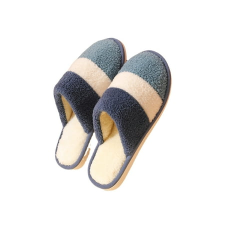 

Zodanni Womens Comfort Fuzzy Slipper Bedroom Warm Slip-ons House Slippers Non-slip Lightweight Rabbit Cartoon Winter Shoes Blue 9.5-10