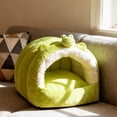 thumbnail image 6 of Nebwoak Semi Enclosed Cat Bed Cave, Warm Winter Donut Pet Bed for Cats and Small Dogs, Self Warming Plush Lining Washable Cute Frog Design, 6 of 6