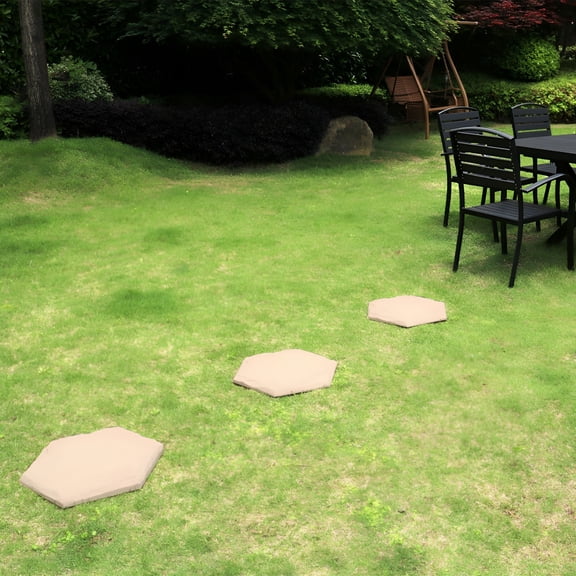 SELIVO Stepping Stones with Ground Stakes Stepping Stones with Stakes Home or Garden Step Stones for Outdoor Walkway or Pavers (Circle Cyan)